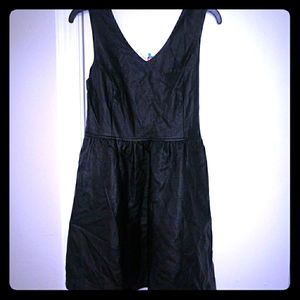 Faux Leather Black Dress